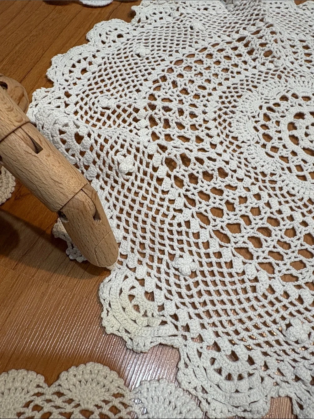 Vintage White Cotton Lace Tea Coaster (9 Pcs) Set